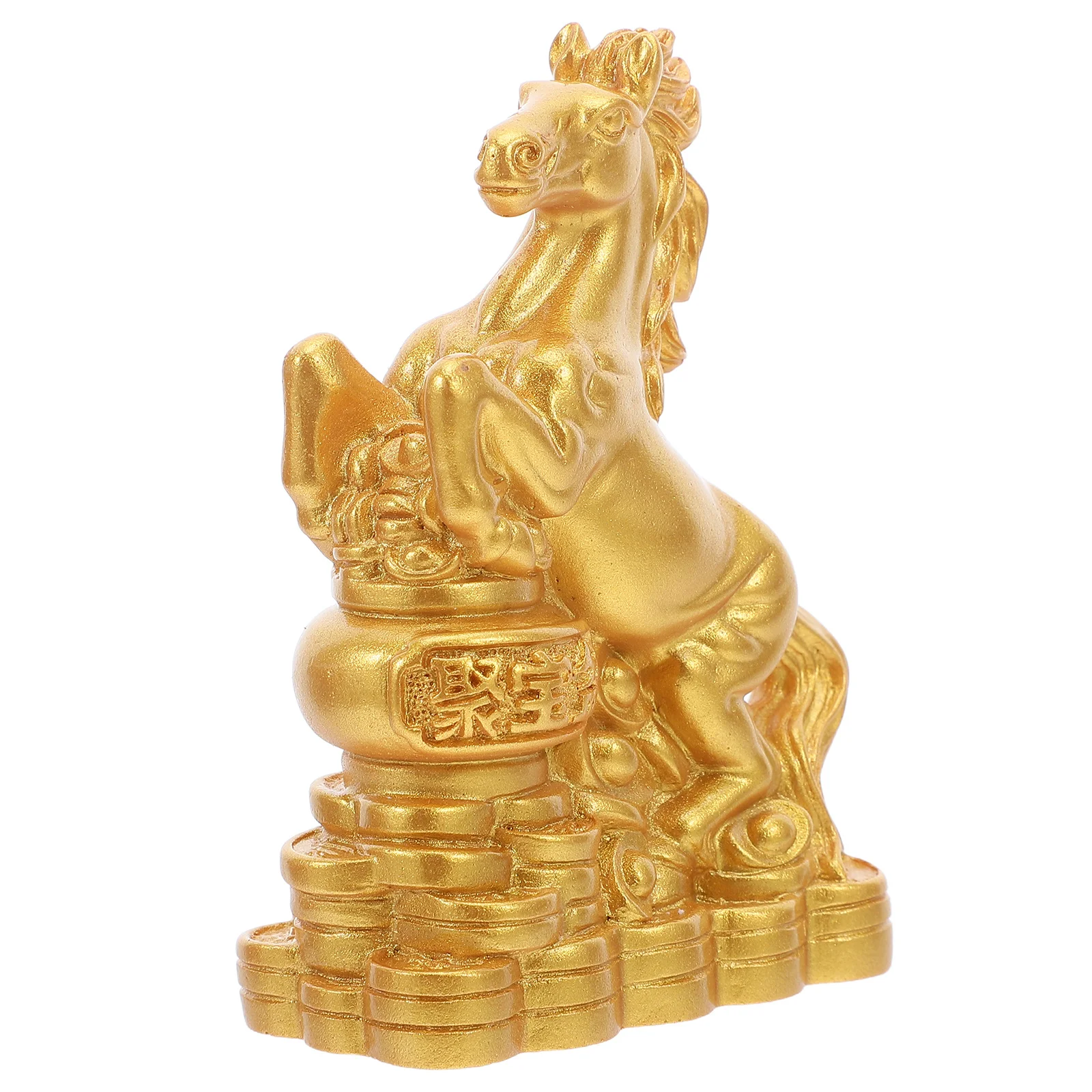 أنيقة الراتنج الحصان النحت اليدوية النمط الصيني ديكور المنزل محظوظ حلية 2026 السنة الجديدة هدية الراتنج الحصان محظوظ الحلي #3