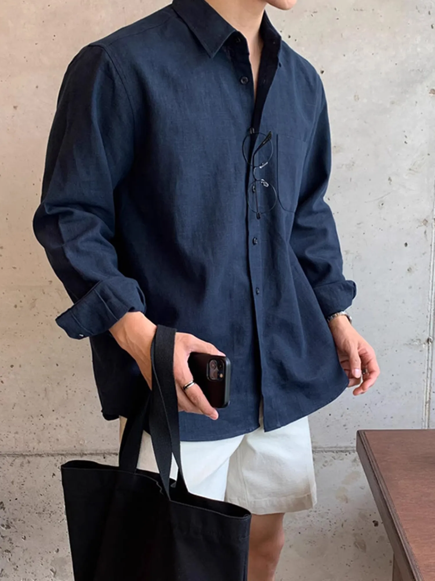 

plus Size 300 Pou Men's Long Sve irt Casual Spring Summer High End Feeling Design Unique Top Breathable Comfortable