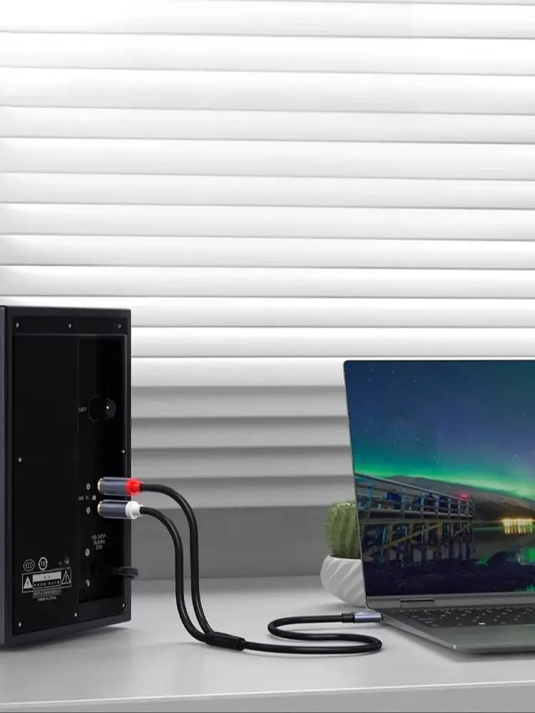 Adaptateur de câble Audio type-c/USB C vers 2 RCA, séparateur en Y mâle pour cordon, Home cinéma, amplificateur, DVD, haut-parleur TV, téléphone