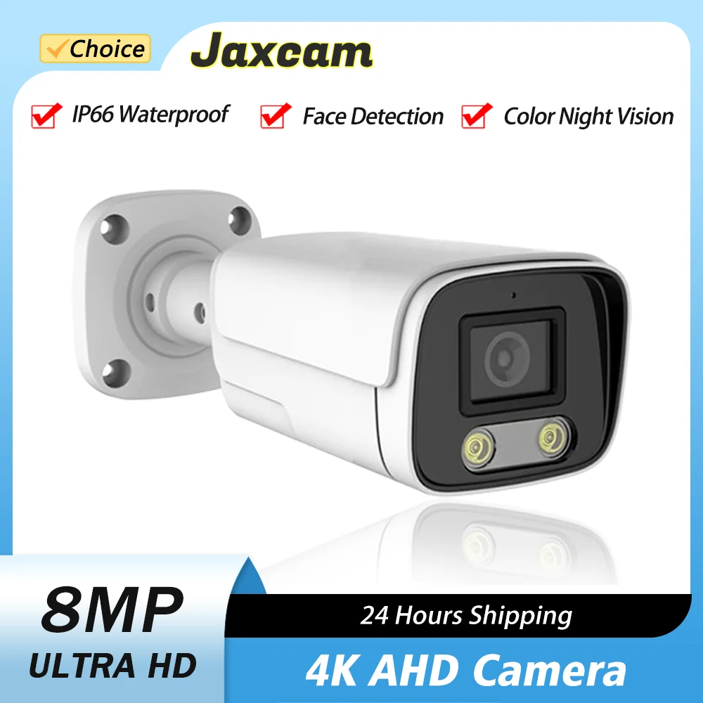 

4K 8MP AHD Camera Color Night Vision Outdoor Waterproof H.265 Metal Bullet CCTV Home Smart Face Detect Security Protect Camera