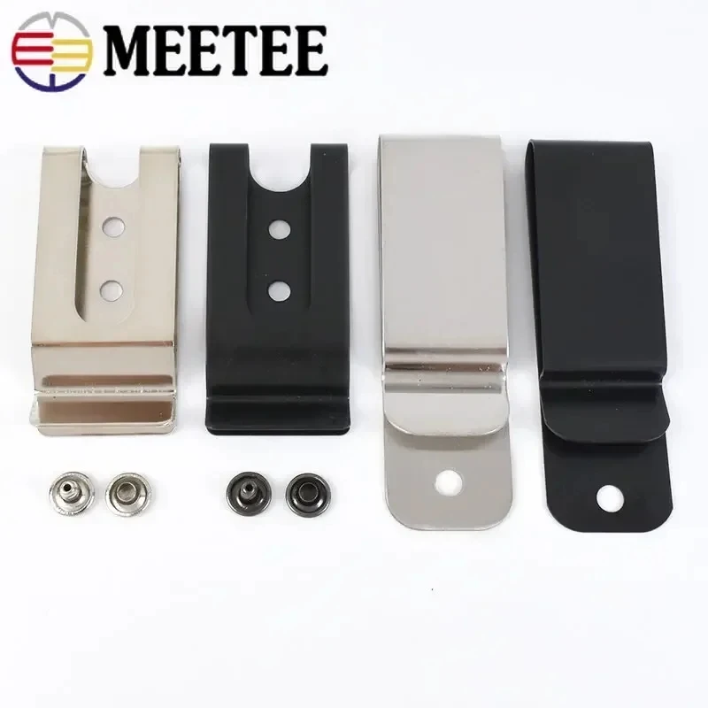 Meetee 5/10Pcs 56-84mm Metal Spring Buckles Wallet Key Clip Hook Black Belt Holster Clip Clasp With Screw DIY Sewing Accessories