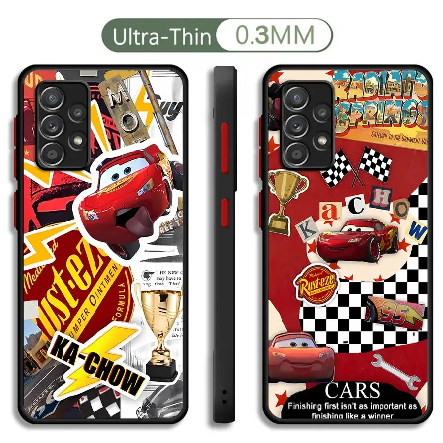 Disney Lightning McQueen Phone Case for Samsung Galaxy A11 A42 A71 A04s A04e A03 Core A03s A02s A50 A30 A70 A10 A20 Clear Edge