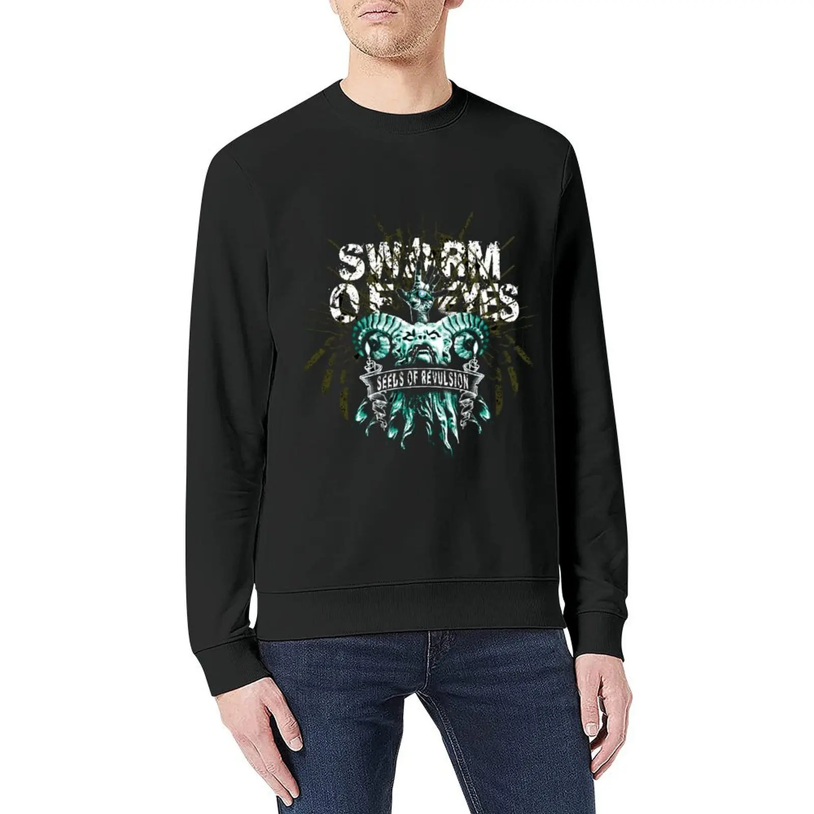 SWARM OF EYES: The Worship of False Gods Pullover autumn men clothing clothes for men new in sweatshirts