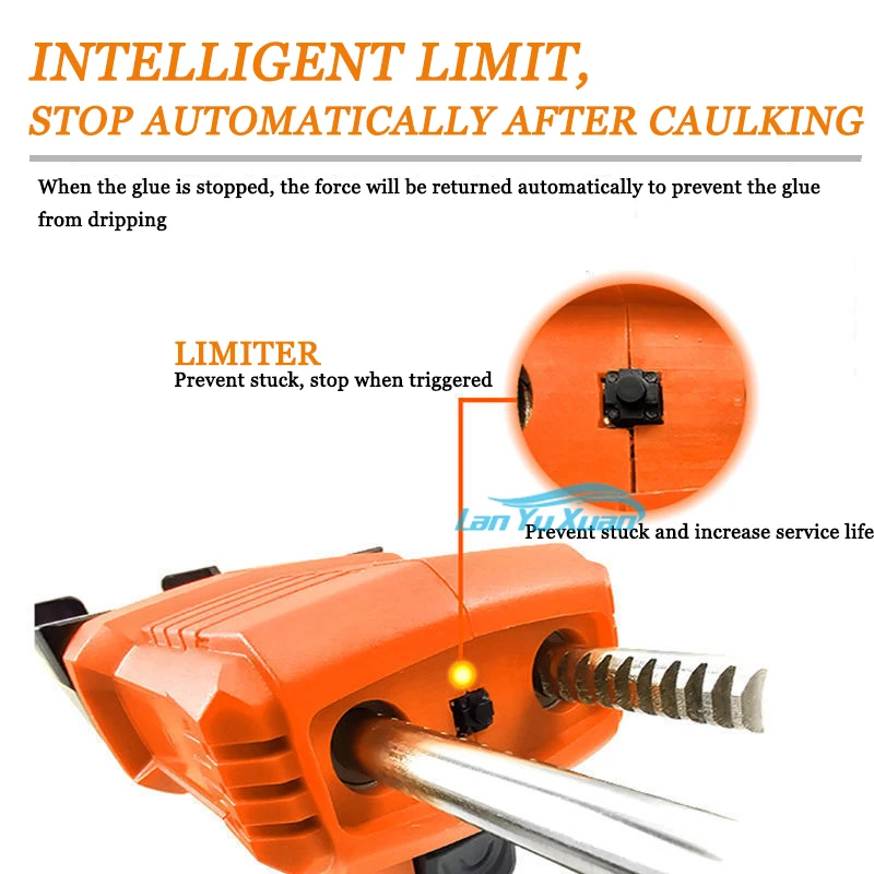 21V Electric Caulking Gun with 2 Lithium Battery  Automatic Adhesive Gun Beauty Seam Glue Electric Silicon Gun