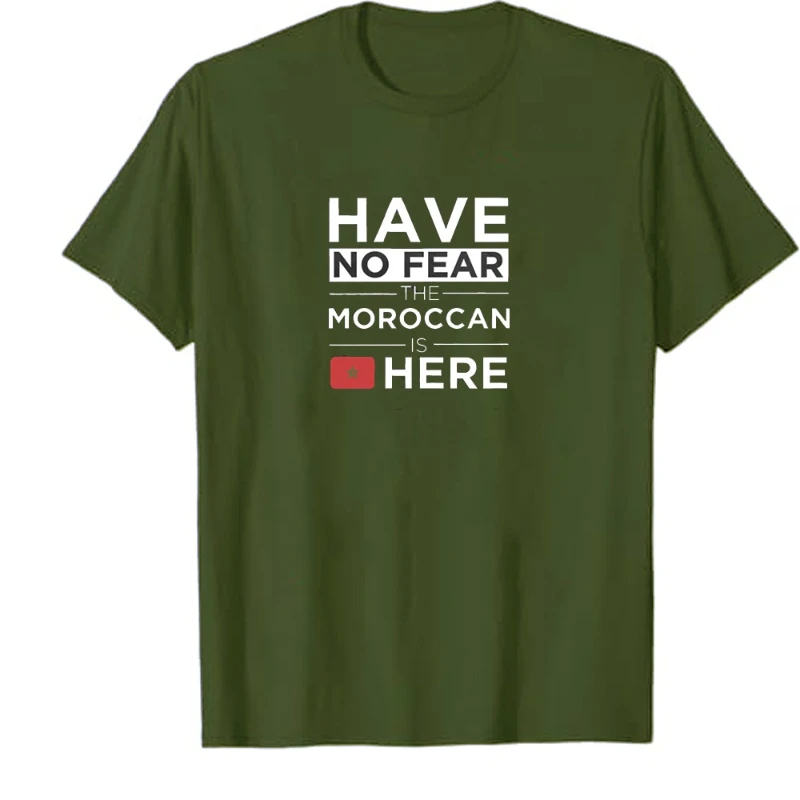 مضحك تي شيرت للرجال ليس لديهم خوف المغربي هنا طباعة بلايز خطابات الجرافيك تي شيرت ملابس حريمي Hipste القطن المحملة #3