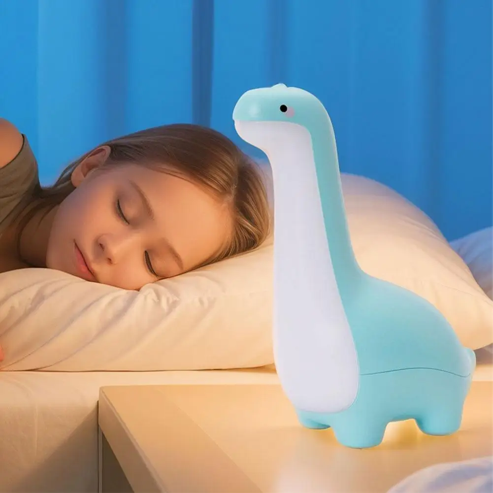 USB Rechargeable Dinosaur Night Light Soft Yellow Light Children Sleep Night Light Cartoon Charming Dinosaur Design Bedside LED