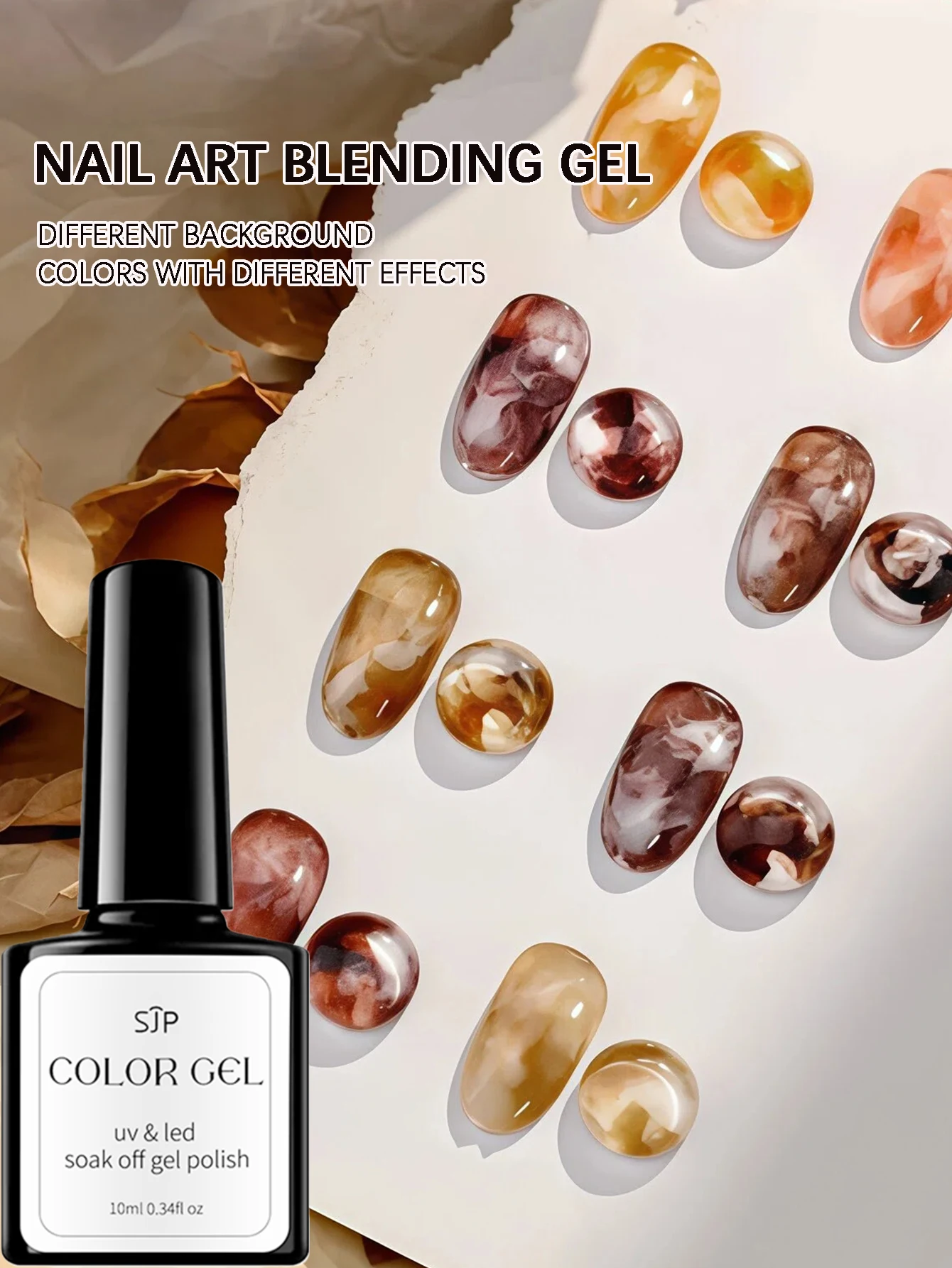 جل مزهر للأظافر 10 مل، جل فعال لوزع الزهر، سهل الاستخدام لتصميم فن الأظافر يتراكب بالغراء الملون #1