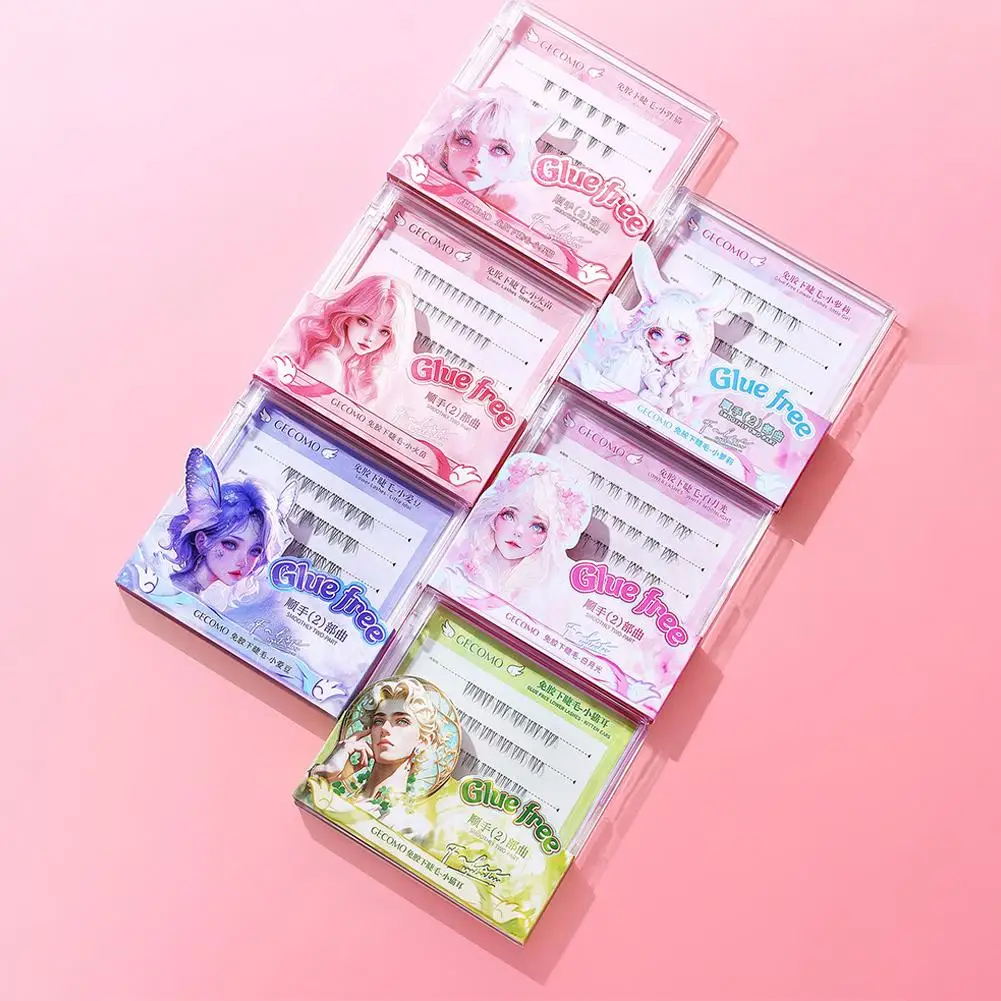 Kleber-freie Falsche Wimpern Natur Einzelne Cluster Segmentierte Curl Typ Up Untere DIY Gefälschte Make-Up Verlängerung Oberen Wimpern dichte E N4U5