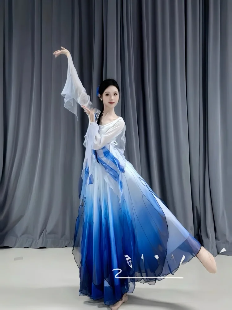 Classical Dance Costume Performance Outfit Thousand  Flower Skirt Ten Thousand Crane  Fairy Atmosphere Art ...