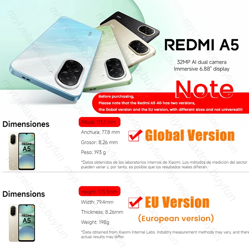 Custodia HTDELEC Per Xiaomi Redmi A5 4G (6.88″) + 2 Vetri Temperati – Trasparente, TPU E Antiurto