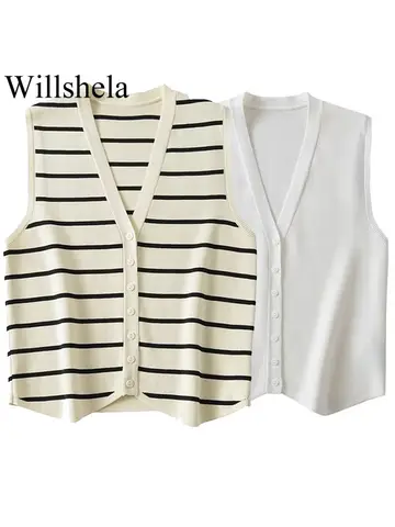 Willshela-Tenues chics à carreaux argyle pour femmes, col en V, col en V, simple boutonnage, glamour, mode féminine