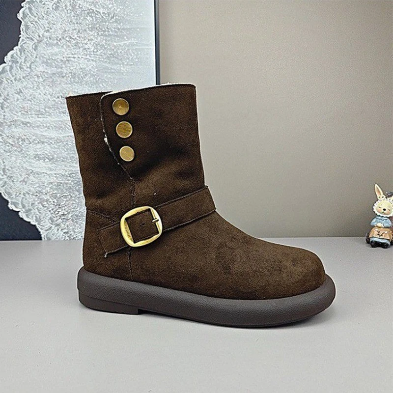 Women Fur Cotton Shoes Flats Snow Boots Fashion Sport Casual Shoes Winter 2025 Trend Warm Short Boots Walking Running Zapatos