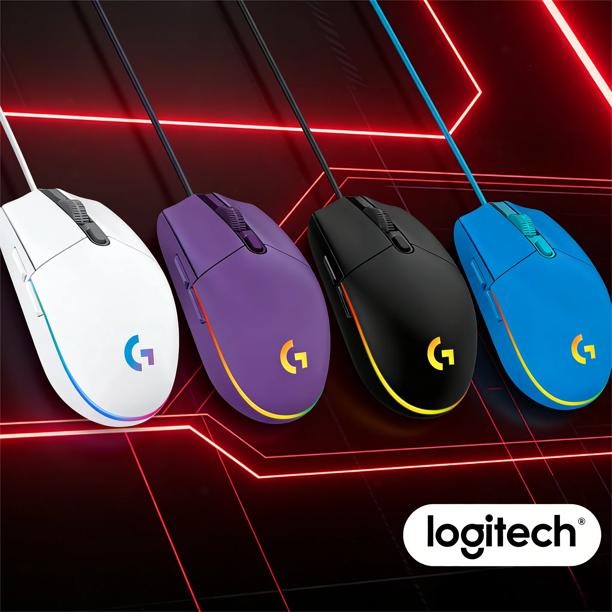 

Logitech G203 Wired Mouse, Trendy Multi-Color, 6 Programmable Keys, Lightweight Portable for Game & Work