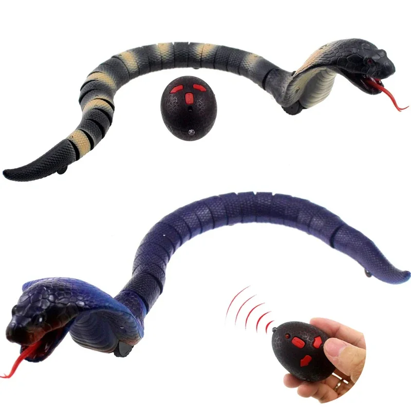 Serpiente realista de juguete RC para niños, serpiente, receptor infrarrojo, Animal simulado eléctrico, Cobra Viper, truco de broma, travesuras para Halloween