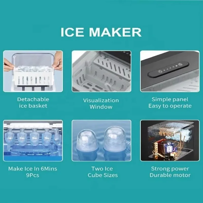 Mini Counter Portable Home Party Office Bar Dormitory Ice Maker