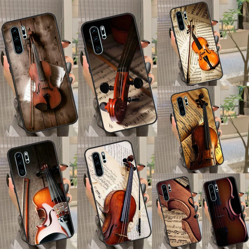 Elegant Violins Bow Sheet Music Case For Huawei Nova 11i 8i 7i 3i Y70 Y90 Y60 Y61 5T 9 10 SE P Smart Z P30 P40 Lite P60 Pro