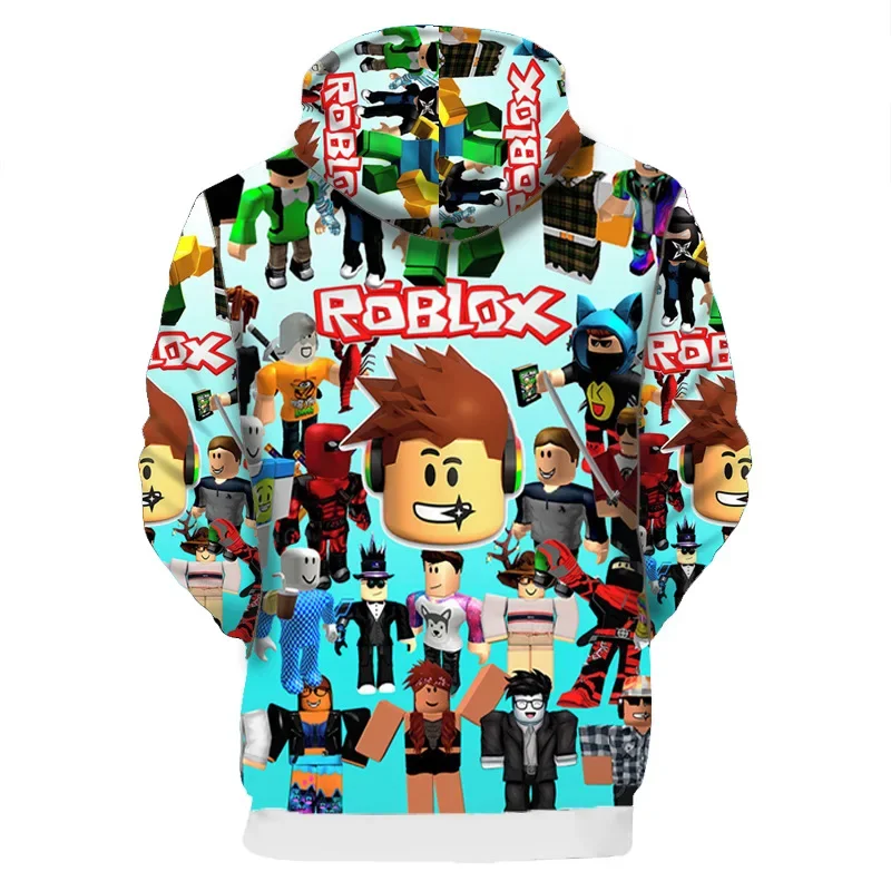 Roblox-Sudadera con estampado Digital 3D, chaqueta multicolor, tendencia coreana bidimensional, periférico de animación de juego, nuevo