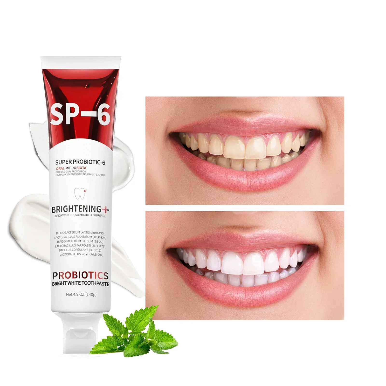 1/2PCSToothpaste SP-6 Whitening Tooth Probiotic Toothpaste Remove Stain Teeth Whitener Oral Hygiene Clean Fresh Breath Denta