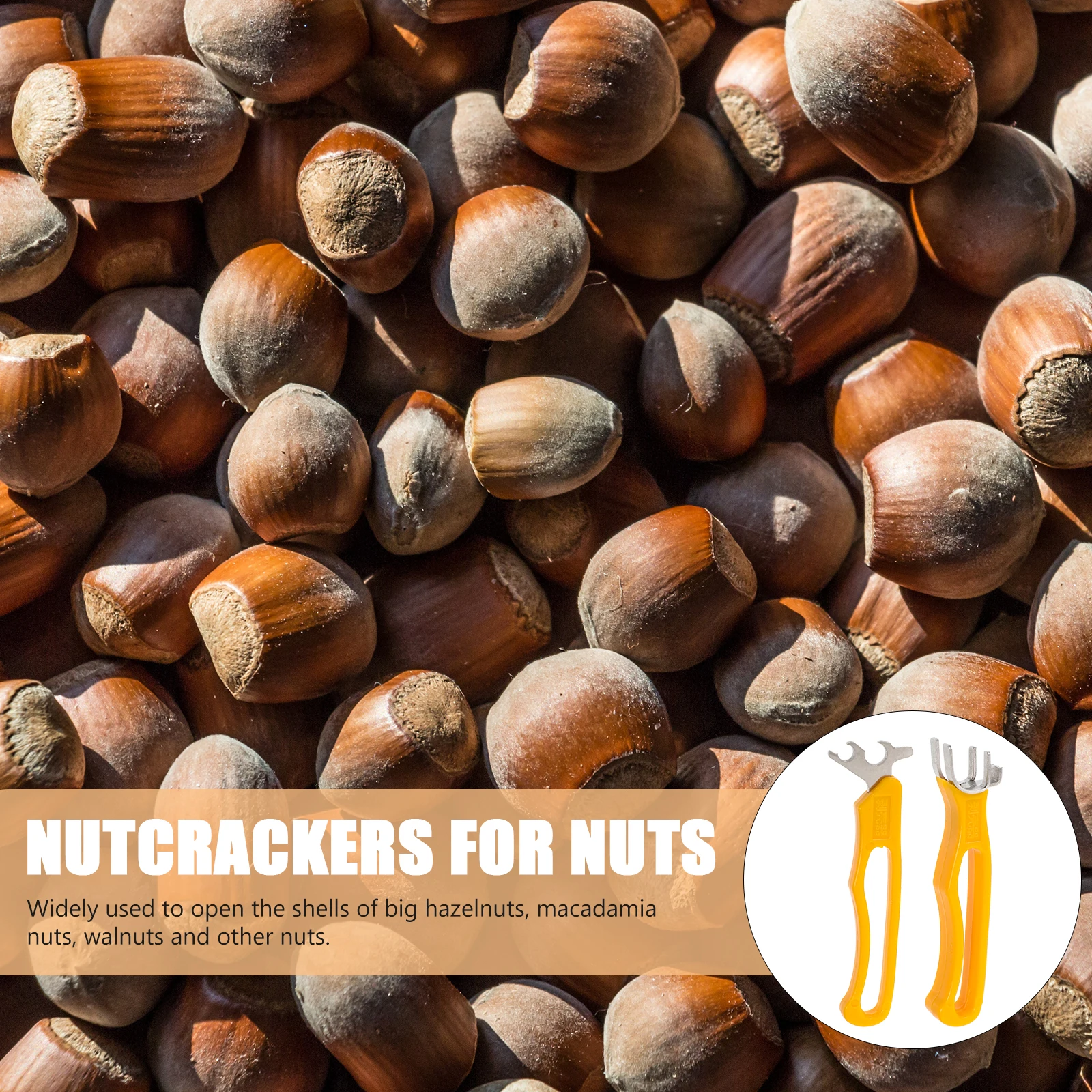 

2Pcs Multifunctional Nut Opener Comfortable Grip Durable Shell Cracking Macadamia Nut Opener Nutcrackers for Nuts