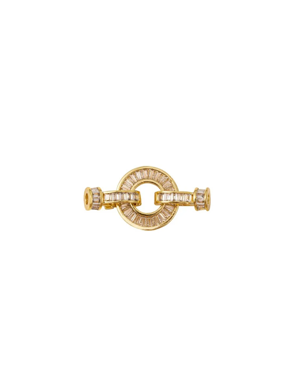 14K 18K Gold Pearl Buckle Zircon round Bracelet DIY Handmade Universal Necklace Clasp Color Preserving Jewelry Making Accessory