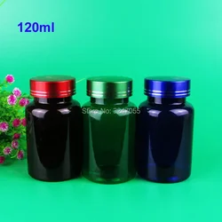 120 ml di Plastica Vuota Capsule di Medicina Bottiglia Riutilizzabile, FAI DA TE 120cc Verde/Blu/Marrone Conveniente Compresse Pillole/Contenitore di Imballaggio