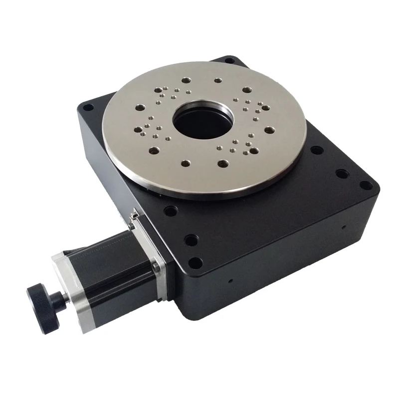 360 degree rotation PT-GD204，high-precision electric rotary table  , worm gear, indexing plate, size 100mm ratio 180:1