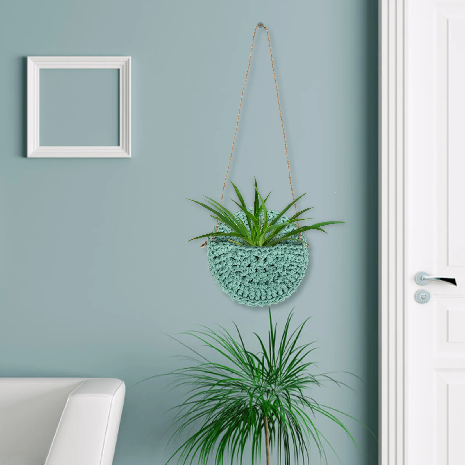 

Crochet Plant Hanger Stylish Air Plant Pocket Simple Wall Decor Exquisite Landscaping for Home Office Balcony Garden