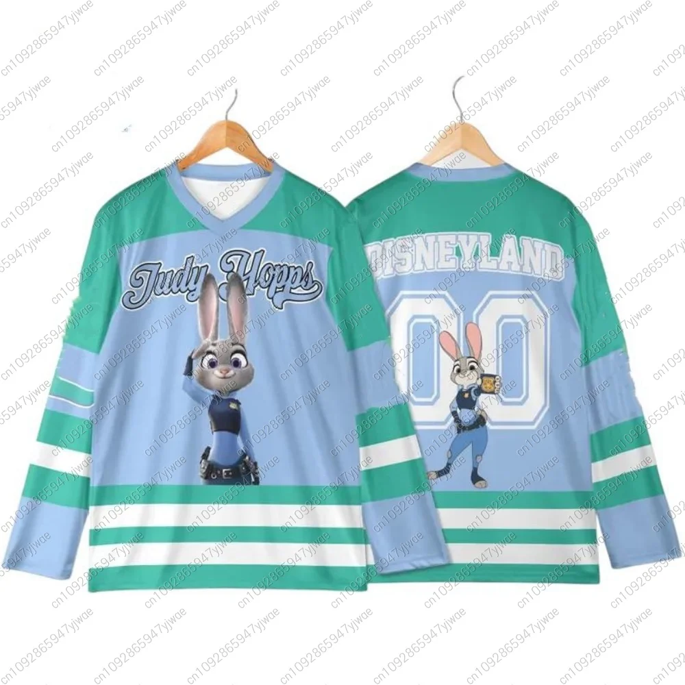 

Футболка для косплея «Зоотопия» (2025): мужская и женская, винтажная, для спорта и отдыха, тренировочная, в стиле хоккейной формы, для мужчин