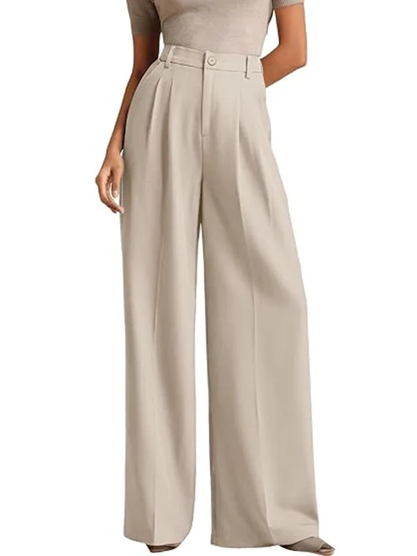 

High Waist Wide Leg Pants Women's Color Slimming Suit Trousers Faionable Casual Long Pants Commute Sle