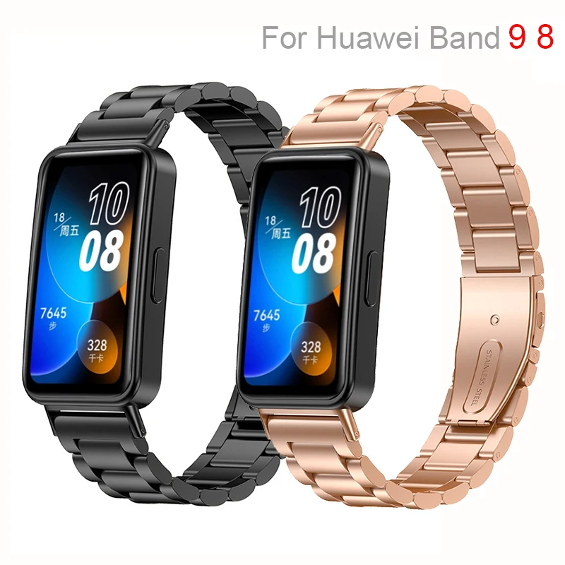 New Stainless Steel Band For Huawei Band 9 8 Women Men Metal Watch Bracelet Strap For Huawei Band 8 9 Replacement