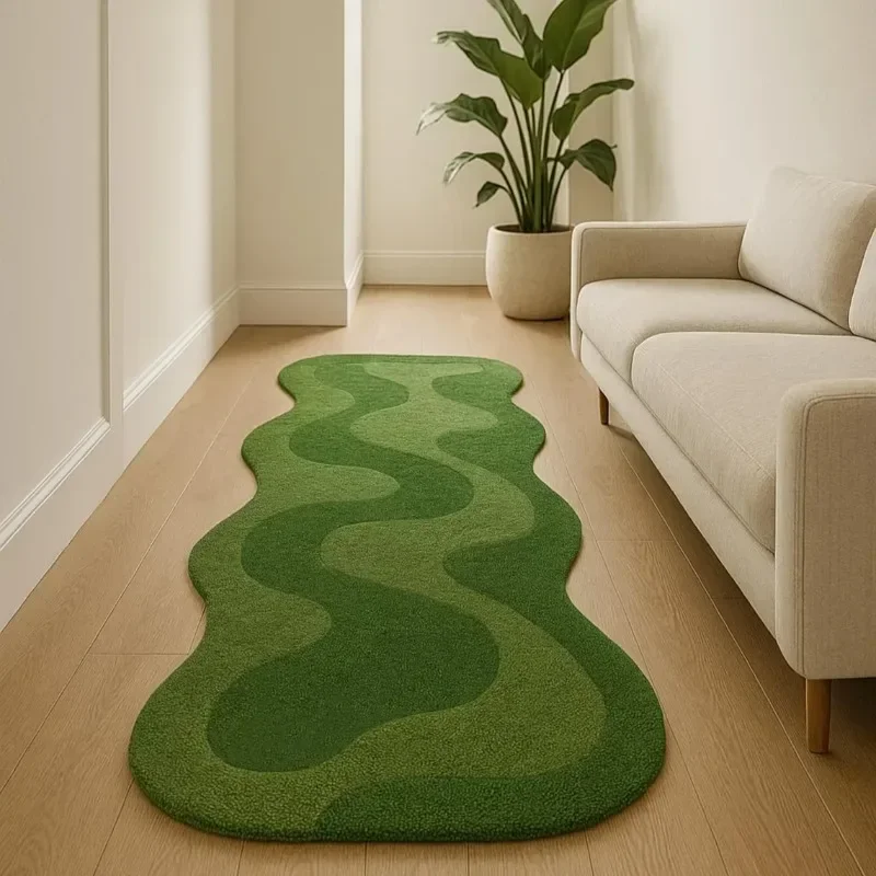 VIKAMA Gradient Wave Rug Warmtebehoudende en antislip slaapkamer entree- en nachtkastmat woonkamer bankkleed woondecoratie
