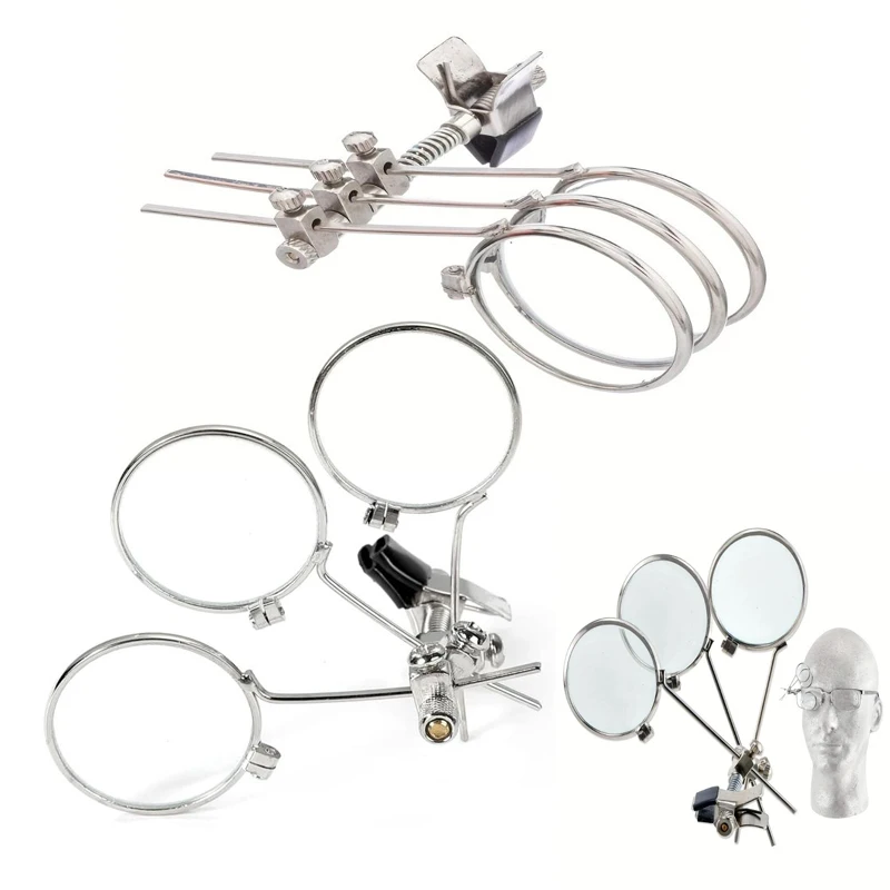 1PCS Glass  Jeweller's Eye Loupe Triple Ocular Loupe Clip On Eye Glasses Magnifier Jewellery Watch Detail Making Repair Tool