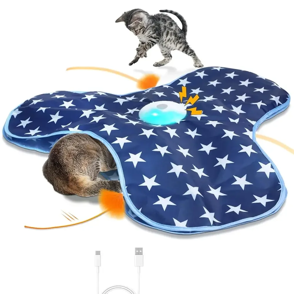 

Интерактивная игрушка для кошек, перезаряжаемая, для тренировки кошек в помещении, для взрослых кошек, скучящих по дому, игрушка-прятки с датчиком движения, Mo