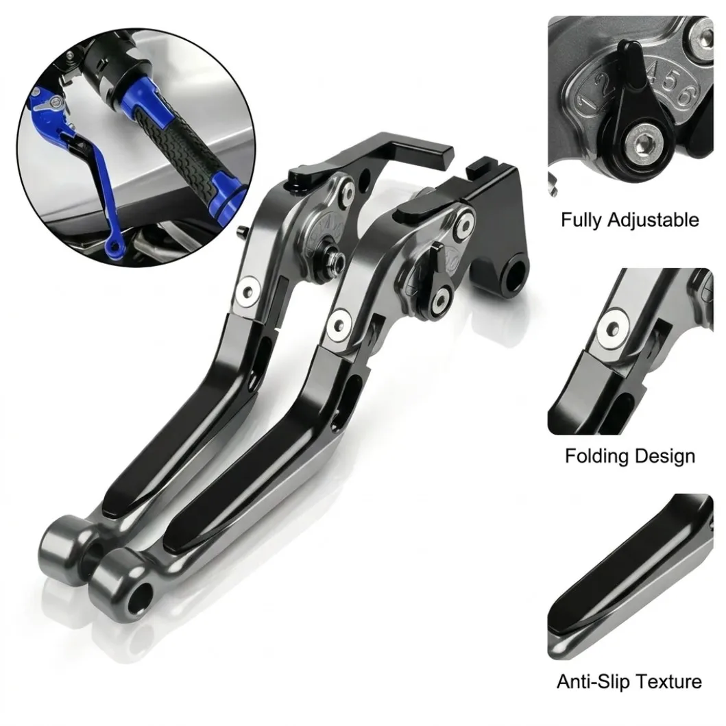 Suitable for Kawasaki ZX7R/ZX7RR 1996-2003, motorcycle handlebars, brake clutch levers, folding anti fall brake levers view 4