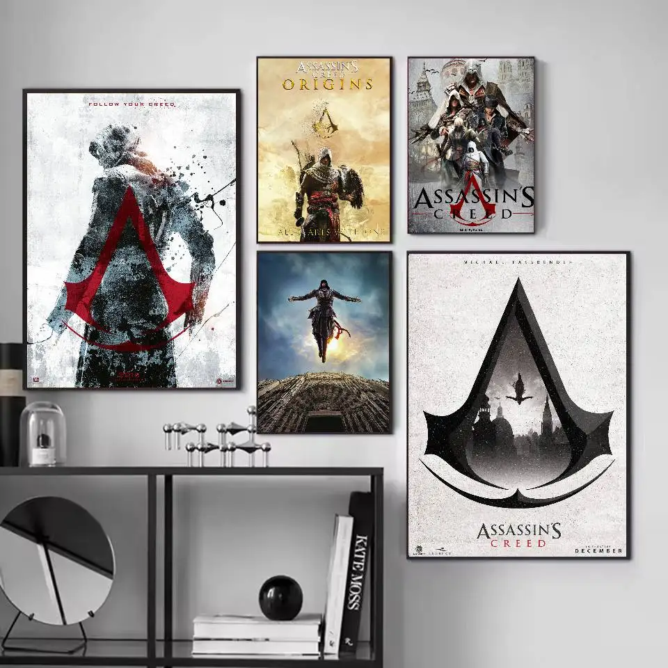 لعبة A-A-Assassin S C-CreedS ملصق ذاتي اللصق فني مقاوم للماء ورقة ملصق مقهى بار غرفة النوم جدار ديكور #3