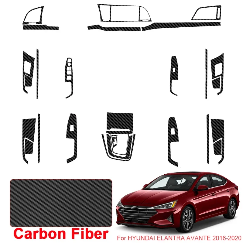 

Для Hyundai Elantra Avante 2016-2020 автомобильная карбоновая внутренняя наклейка, подъемная панель окна, наклейка, защитная пленка для двери шестерни, аксессуар