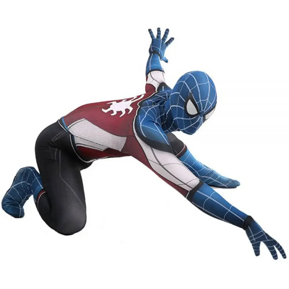 Capitão América Spider Cosplay para adultos e crianças, Halloween, super-herói, fato Zentai, bodysuit masculino, macacão de festa, jogo, homens, meninos