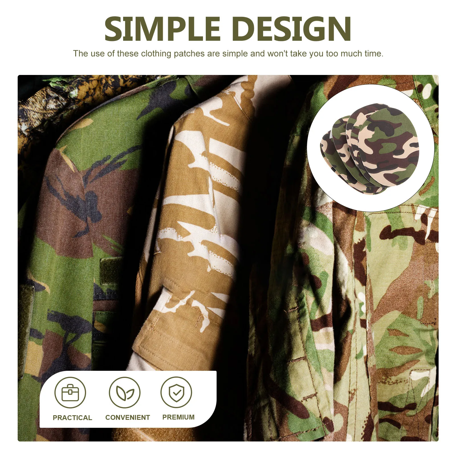 

10 Pcs Camouflage Cloth Patches Iron On Clothing Repair Sewing Decorative Chenille Jacket Jeans Camping Adhesive