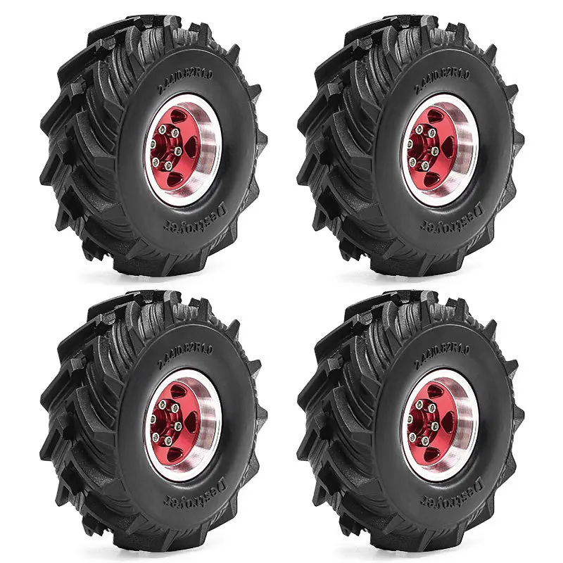 عجلات وإطارات Beadlock RC مقاس 1.0 بوصة لزاحف 1/18 TRX4M، 1/24 SCX24 RC، إطارات Beadlock 1.0 مع عجلات من سبائك الألومنيوم #5