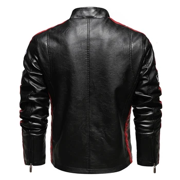 Mens Vintage Motorcycle Jacket 2024 Men Fashion New Biker Leather Jacket Male Embroidery Bomber Coat Winter Fleece Pu Overcoat 2