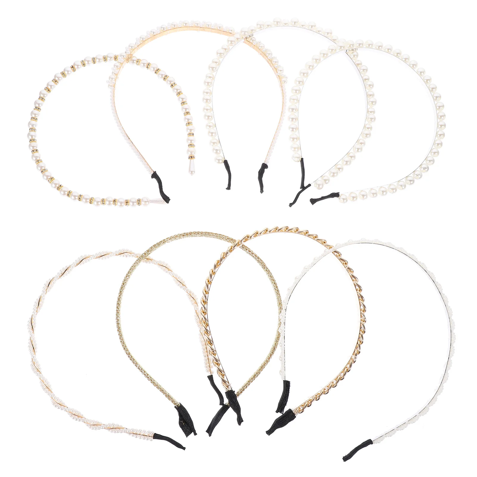 

8Pcs Pearl Hairbands Vintage Headband Party Hair Decor Festival Hair Hoops Women Girls Lightweight Chic Accessory