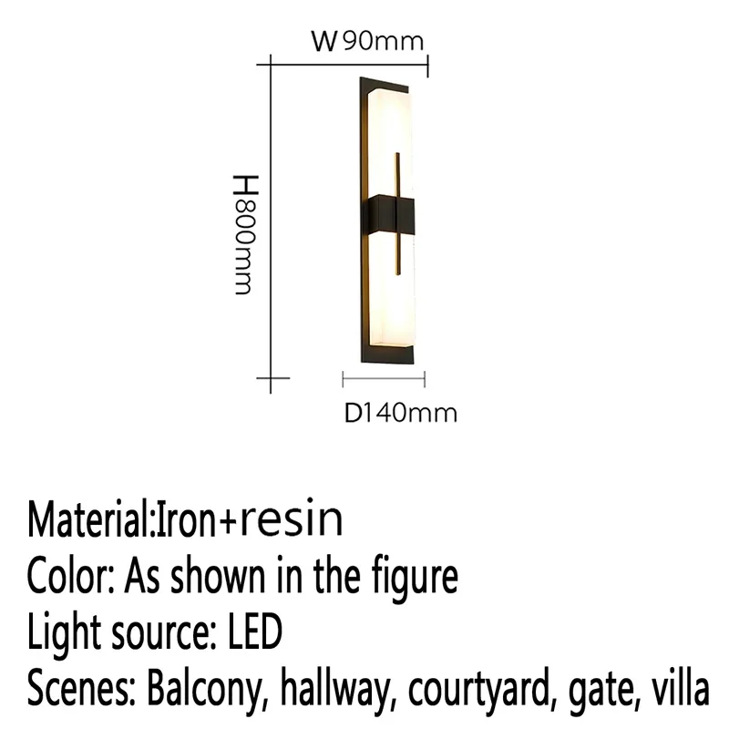 TEMOU-Lámparas LED de pared para exteriores, modernas, eléctricas, sencillas, impermeables, para balcón, pasillo, patio, Villa, puerta, Hotel