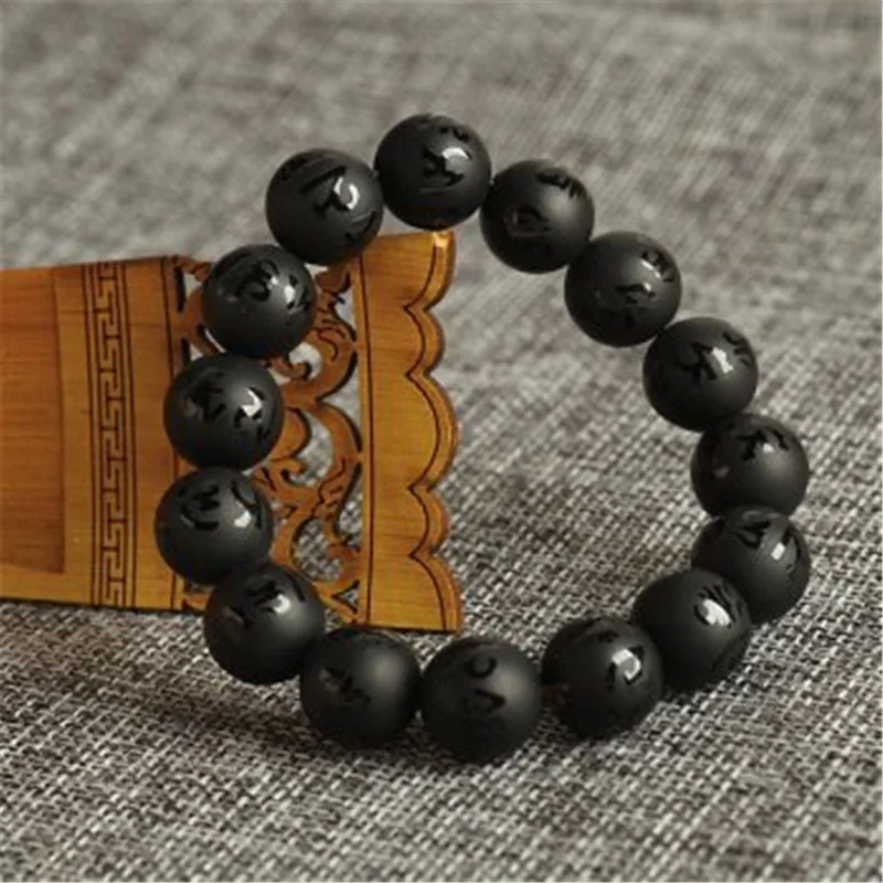 Matte Finish Six-Character Mantra Bracelet for Tourist Attractions and Street Stalls