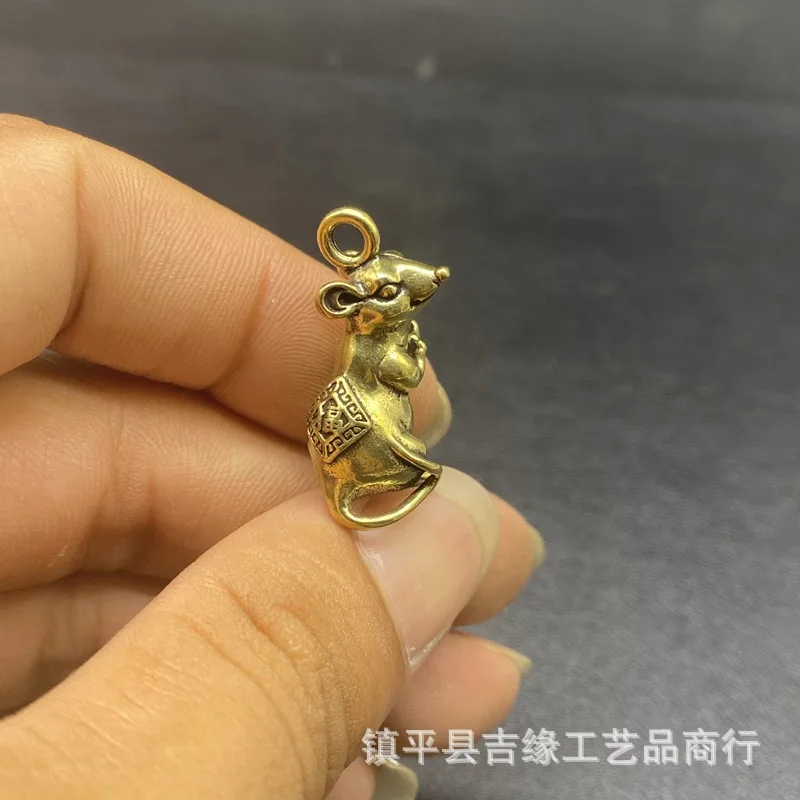 Wholesale Two Pieces Price Device Animal Small Twelve Zodiac Rat Rabbit Cattle Mini Keychain Pendant Pure Copper