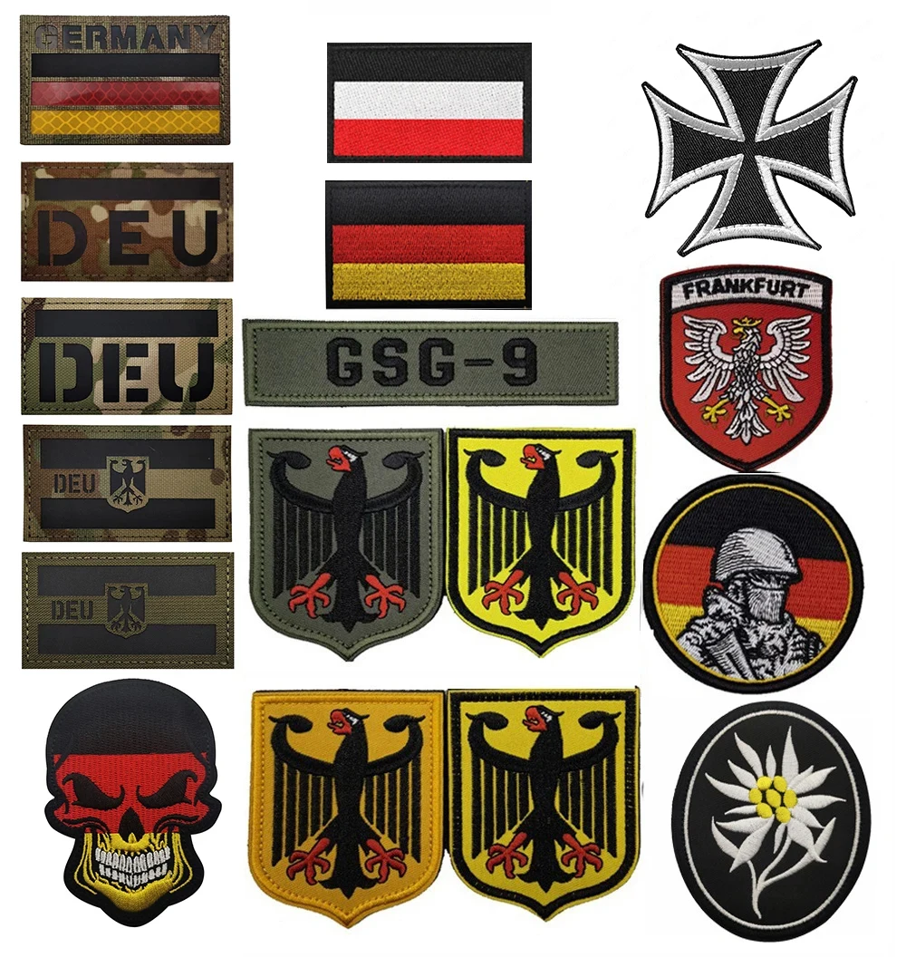 التطريز ألمانيا DEU النسر شكل هوك وحلقة التصحيح الإمبراطورية الألمانية المطرزة التصحيح Deutschland GSG9 شارات للملابس