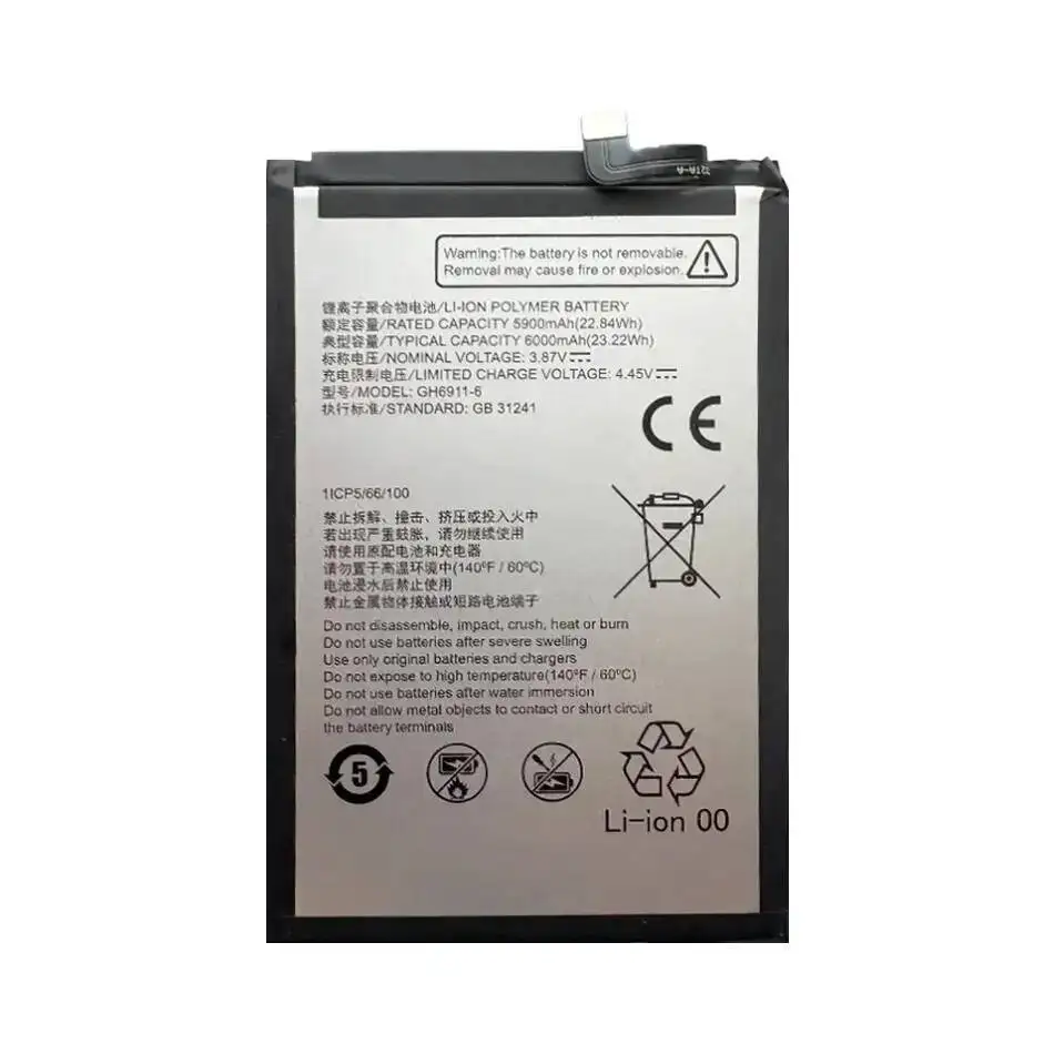 

Fast Charging For Zte GH6911-6 1ICP5 66 100 Safe 6000Mah Mobile Phone Battery