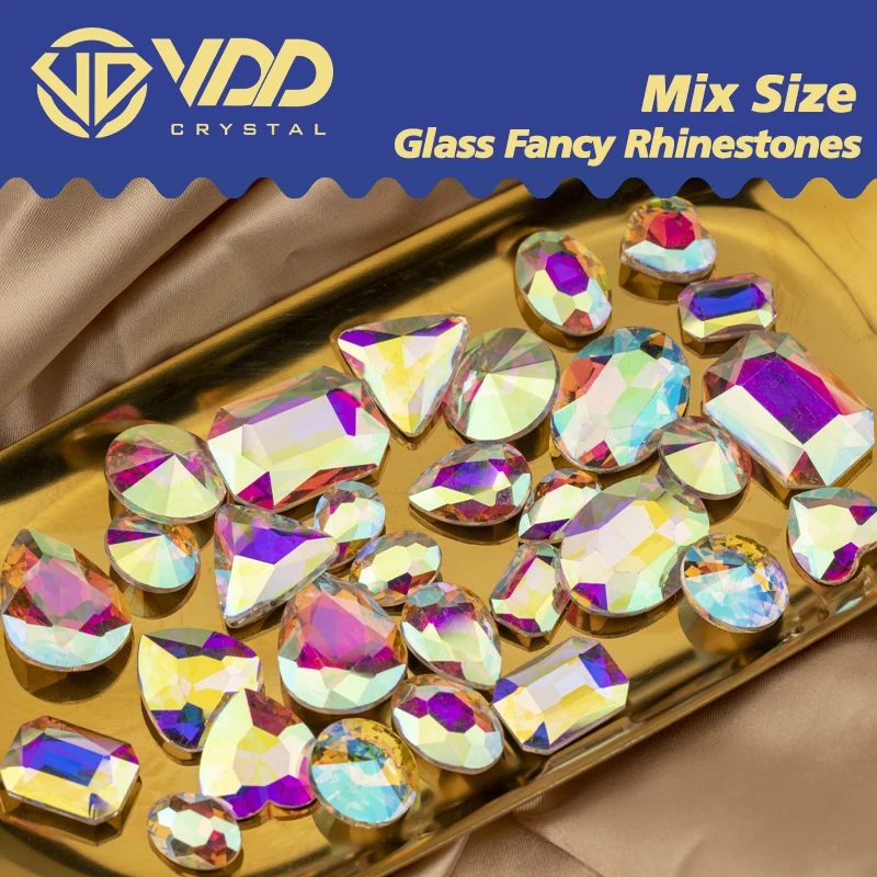 VDD Rote Fancy Pointback Strass-Mischung aus Glas-Kristallen, Glitzernde Glänzende Strasssteine für Nagelkunst-Zubehör, Bastelarbeiten und Dekoration – Detail 7