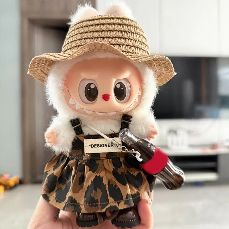 

Suitable For Labubu15-17cm First Second Third Generation Universal Cloth Fashion Cool Leopard Pattern Dolls Clothes Dress Hat