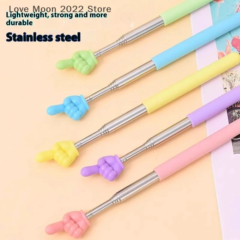 Durable Stainless Steel Teaching Pointer Telescopic Rod Finger Design Teaching Stick Classroom Finger Teachers
