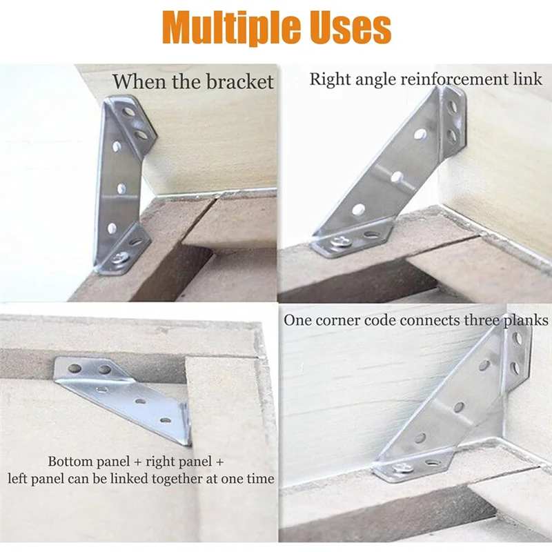 

ABMR-10PCS Furniture Corner Connector Angle Fasten Connector Triangle Support Frame Stainless Steel Corner Bracket
